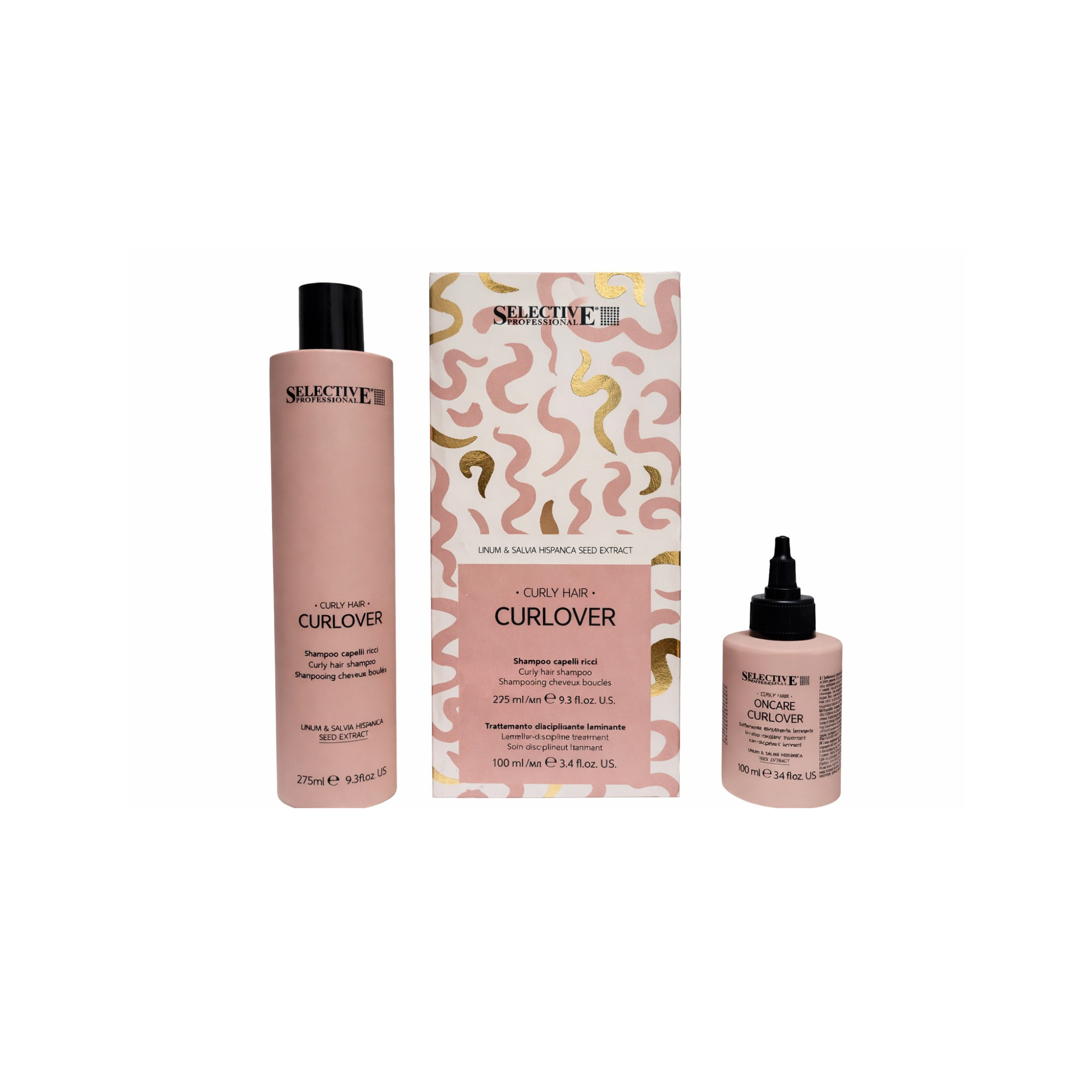 Selective Professional - Kit Curllover shampoo capelli ricci 275ml + Trattamento disciplinante laminante 100ml