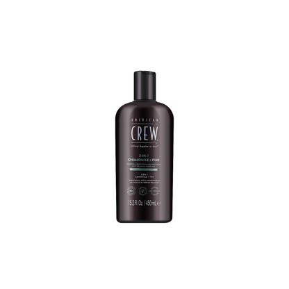 American Crew 3-IN-1 Chamomile + Pine - Shampoo, Conditioner, Body Wash